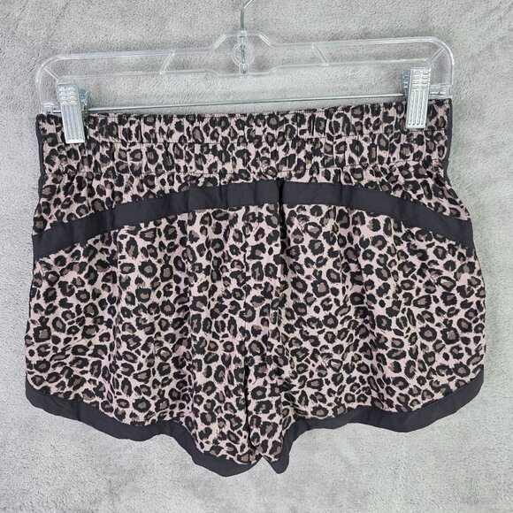 Womens Gap Fit Brown Black Leopard Print Athletic Shorts Lined 3" Inseam Size S - Picture 7 of 12